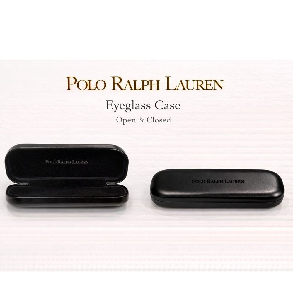 Polo Ralph Lauren Eyeglass Case Black Hard Shell Velvet Lined